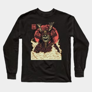 Red Samurai Skull Long Sleeve T-Shirt